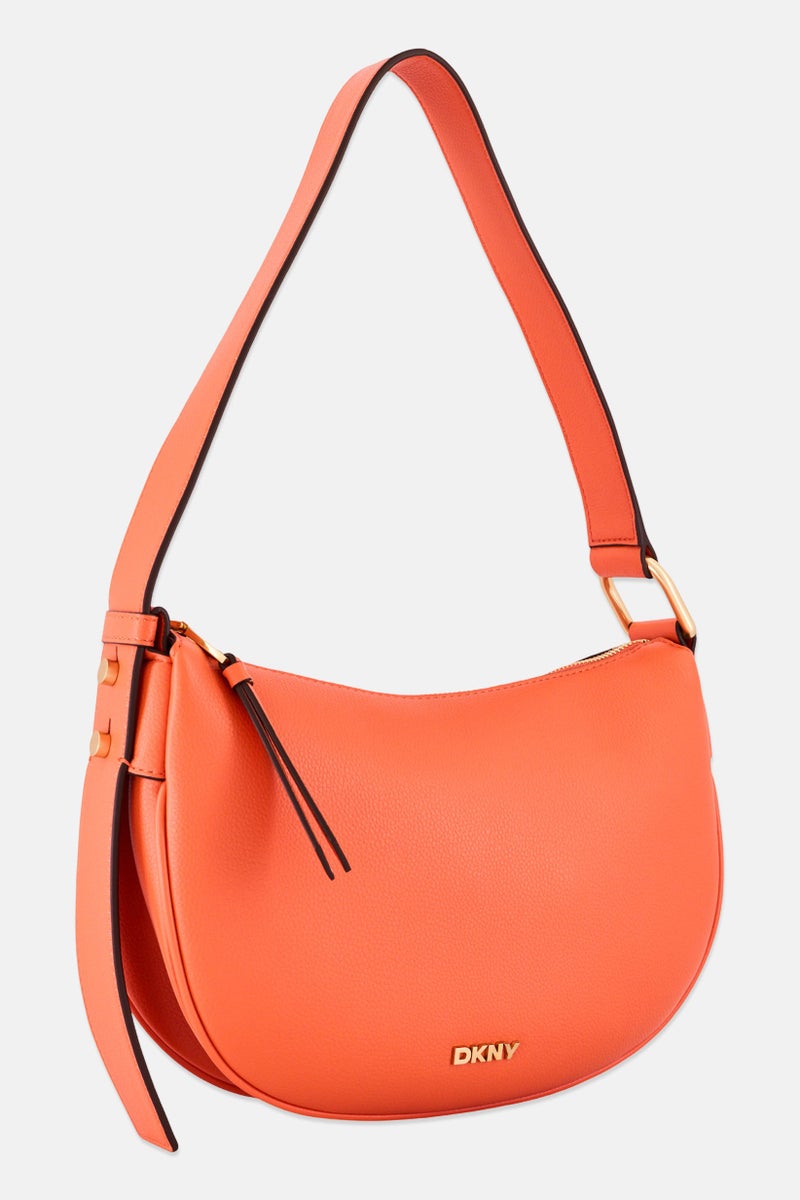 DKNY Women Brand Logo Shoulder Bag, Orange - Image 3